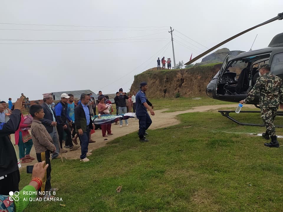 अधिक रक्तश्राव भएकी सुत्केरीको हेलीकोप्टरमार्फत उद्धार