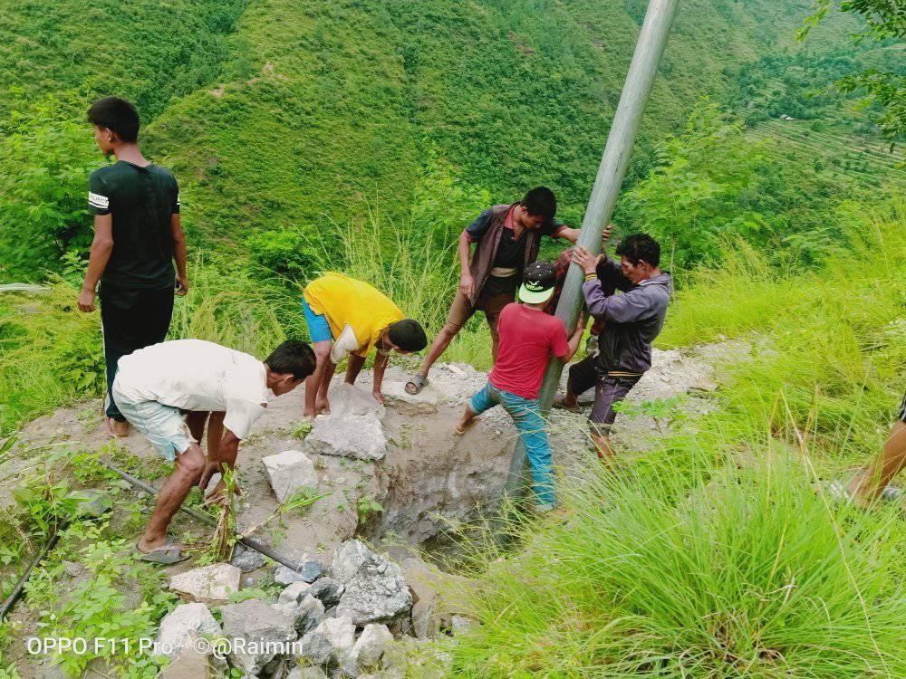 हलेसीमा विद्युतीकरणको काममा तिब्रता