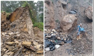 ढुंगा खानीका कारण दिक्तेल–लफ्याङ सडक खण्डमा जोखिम