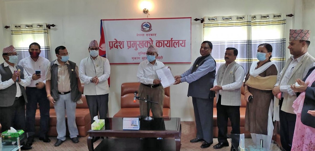 लुम्बिनीमा ४२ सांसदको हस्ताक्षरसहित सरकारको दाबी पेस