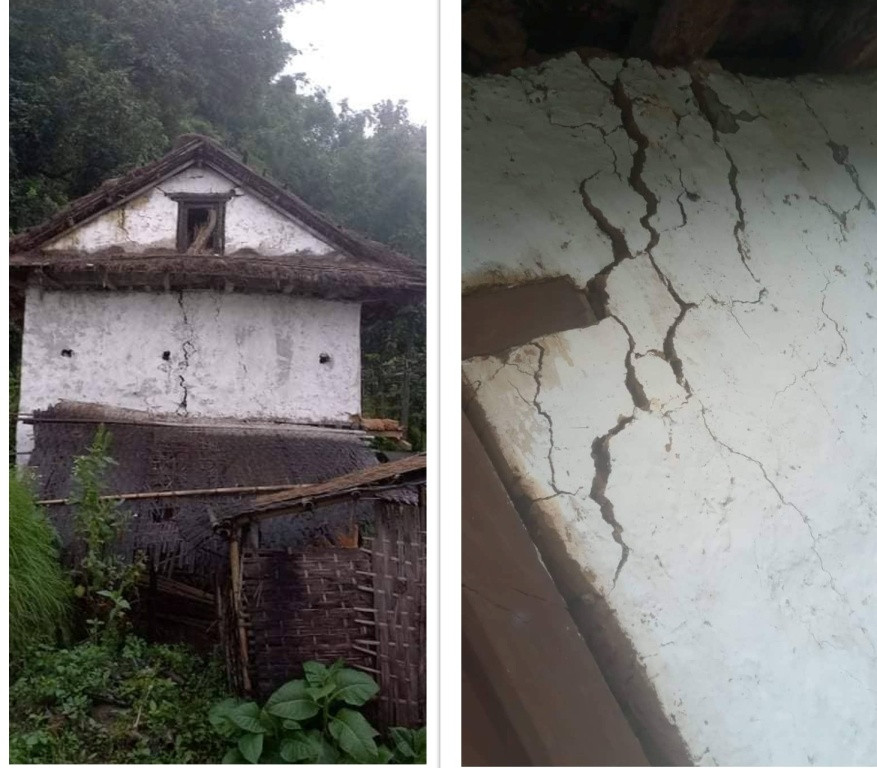 खोटाङ भूकम्पः एक घर ढले, ४७ घर चर्किए