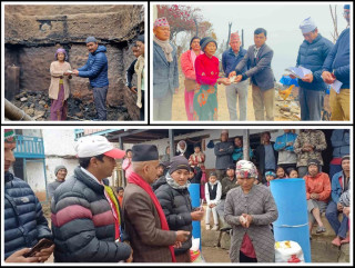अग्नी पिडितलाई खोटाङ प्राकृतिक प्रकोप सहयोग कोषको राहत