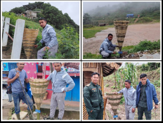 वनरक्षक गजमेरले राखिदिए दिक्तेलका दश स्थानमा फोहोर संकलन गर्ने टोकरी